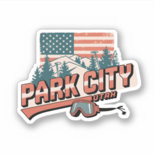 Adesivo Vintage Retro Park City Utah presentes na montanha