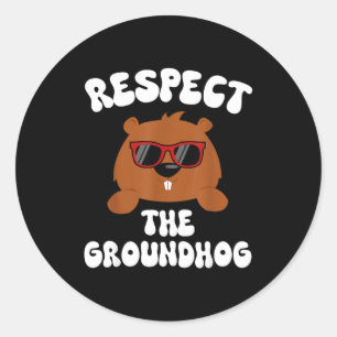 Adesivo Vintage Retro Respeite O Feriado Do Groundhog Engr