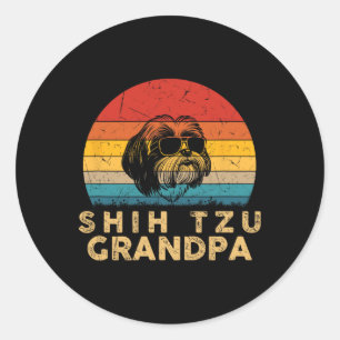Adesivo Vintage Retro Shih Tzu Avô Cão-Vovô Pai F