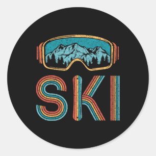 Adesivo Vintage Retro Skiing 80s 90s esquiadores de neve M