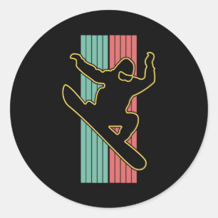 Adesivo Vintage Retro Snowboard