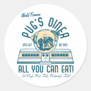 Adesivo Vintage Retro Stickers do Diner de Pug