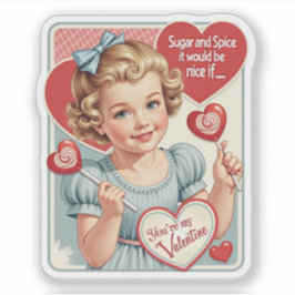 Adesivo Vintage Retro Valentine Sugar and Spice