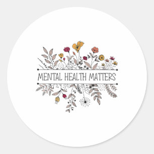 Adesivo Vintage Retro Wildflower Mental Health S Consciênc