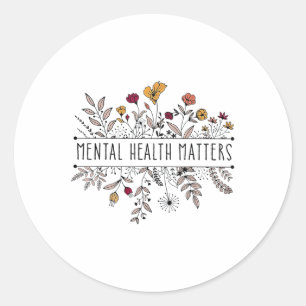 Adesivo Vintage Retro Wildflower Mental Health S Consciênc