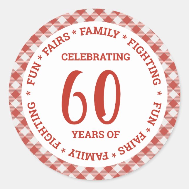 Adesivo Vintage Retro Xadrez Ginga Vermelho Branco Texto P (Frente)