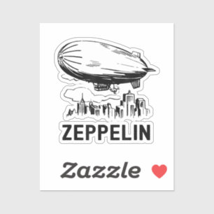 Adesivo Vintage Retro Zeppelin - Desenho de nave dirigível