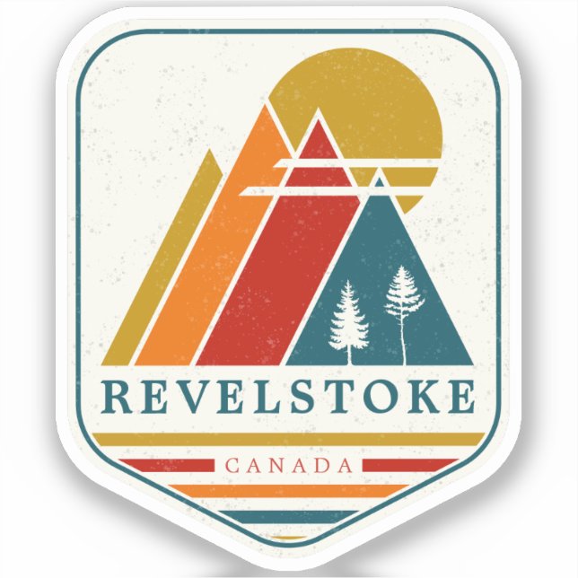 Adesivo Vintage Revelstoke Canadá Skiing Souvenir (Frente)