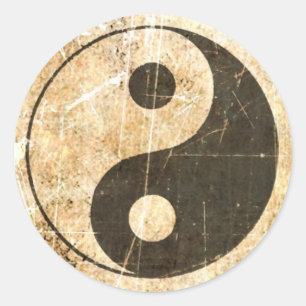 Adesivo Vintage riscado e vestido Yin Yang