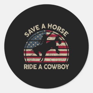 Adesivo Vintage Rodeo Cowboy País Ocidental Cavalo Usa Pat