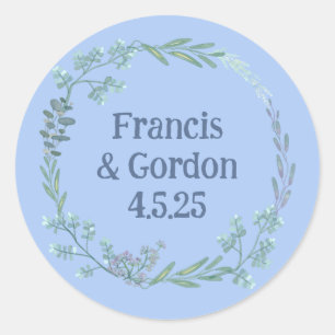 Adesivo Vintage Romance Blue Garden Floral Wreath