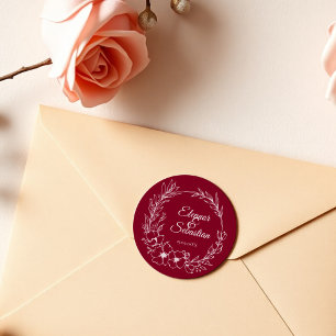 Adesivo Vintage Romance Burgundy Casamento Floral