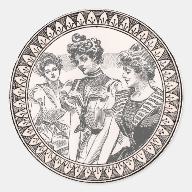 Adesivo Vintage Romance Casal: Antigos Rosas Apaixonados G (Frente)