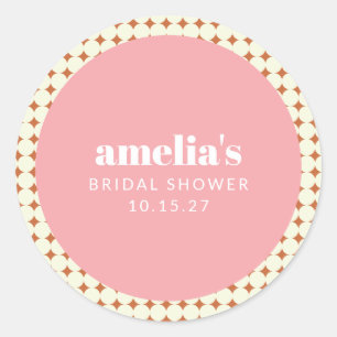 Adesivo Vintage Rosa Pontos de Terracota Chá de Bebê de No