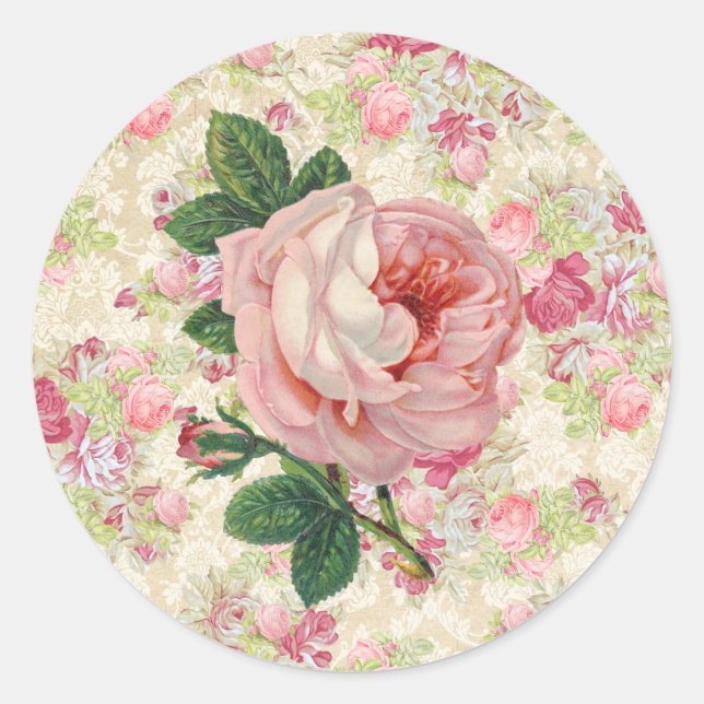 Adesivo Vintage Rosa Stickers (Frente)