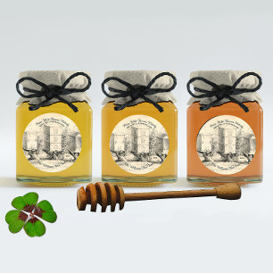Adesivo Vintage Round Hives Honey Jar Sticker