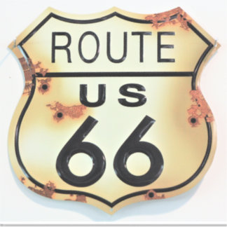 Adesivo Vintage Route 66 Highway Road Sign