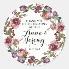 Adesivo Vintage Roxo Floral Wreath Wreath Sticker