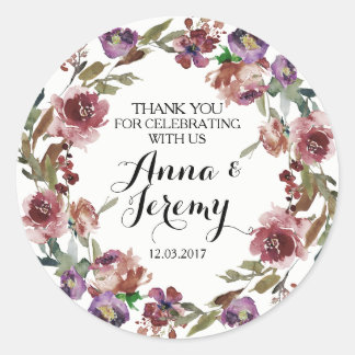 Adesivo Vintage Roxo Floral Wreath Wreath Sticker