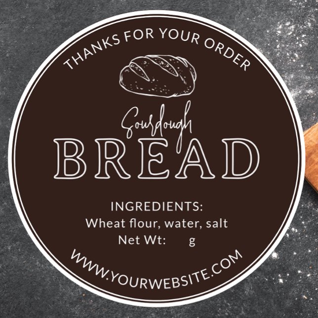 Adesivo Vintage Rustic Sourdough Bread Sticker (Criador carregado)