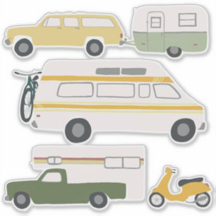 Adesivo Vintage RV Van Motorhome Campervan Cute Drath