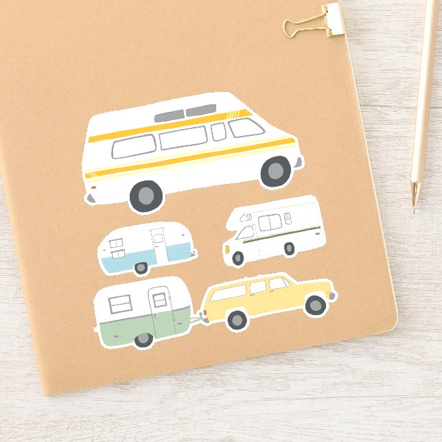 Adesivo Vintage RV Van Motorhome Campervan Trailer (Notebook)