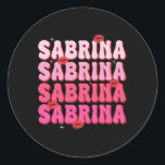 Adesivo Vintage Sabrina Nome Personalizado I Love Sabrina<br><div class="desc">Vintage Sabrina Personalizado Nome Adoro Sabrina Groovy</div>