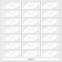 Vintage Sage Green Floral Line Art Endereço de Con