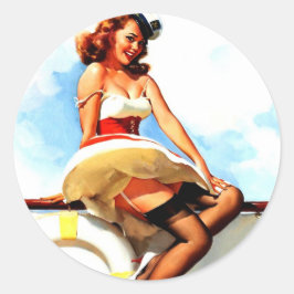 Adesivo Vintage Sailor Náutico Pin Up Girl