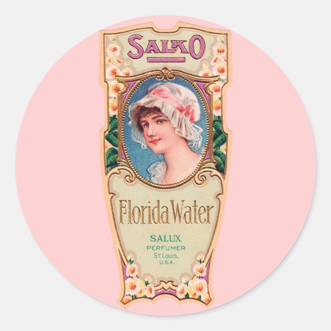 Adesivo Vintage Salko Florida Water Perfume Label (Frente)