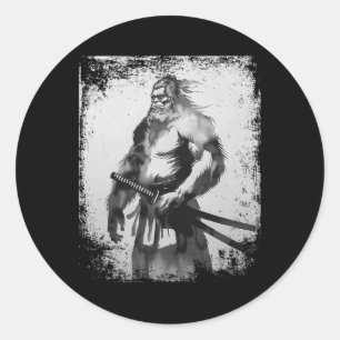Adesivo Vintage Samurai Bigfoot Anime de Arte Japonesa