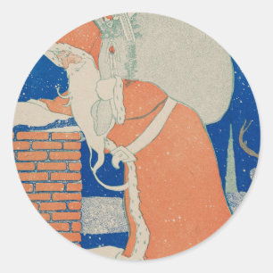 Adesivo Vintage Santa Claus em férias em Chimney