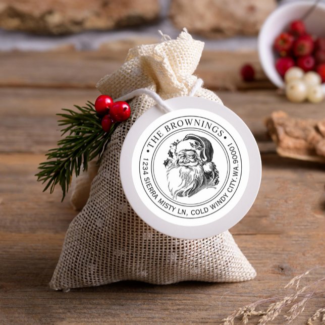 Adesivo Vintage Santa Claus Endereço de Natal (Criador carregado)
