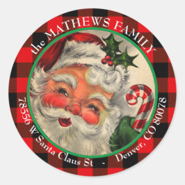 Adesivo Vintage Santa Claus Endereço de Natal