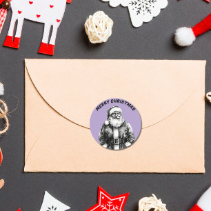 Adesivo Vintage Santa Claus Pale Purple