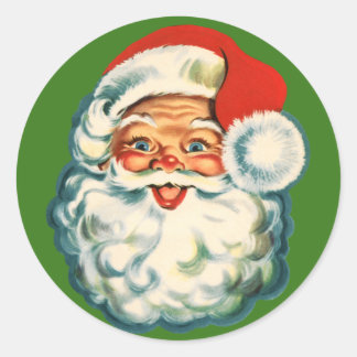 Adesivo Vintage Santa Claus Round Sticker