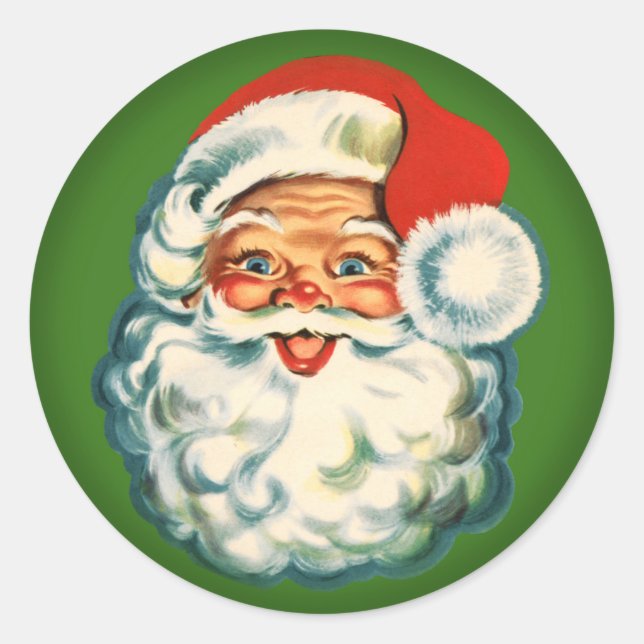 Adesivo Vintage Santa Claus Round Sticker (Frente)