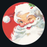 Adesivo Vintage Santa Claus, vinheta de Natal<br><div class="desc">Vintage autocolante perfeito para os cartões de Natal. Coloque seus envelopes com um pouco de "Holiday Cheer" com esses deliciosos selos antigos de Natal.</div>