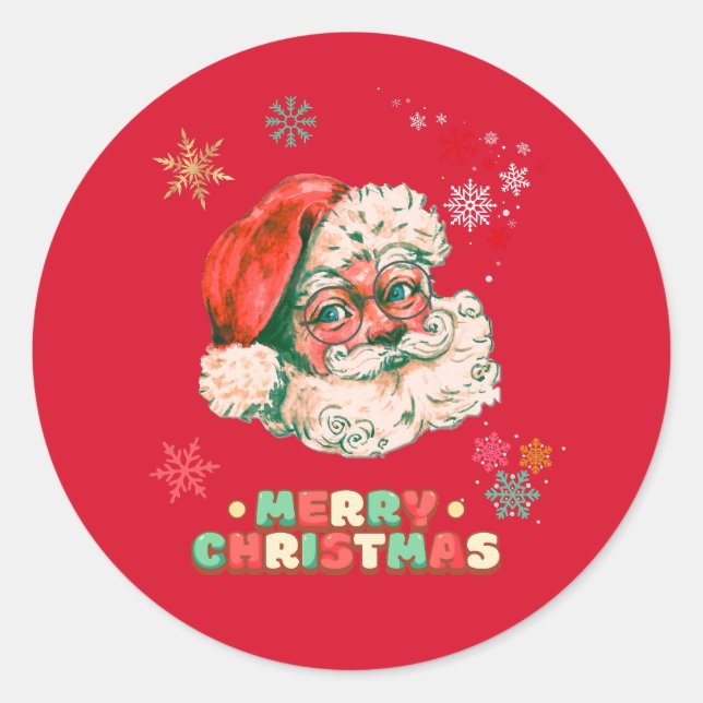 Adesivo Vintage Santa Clause Feliz Natal (Frente)