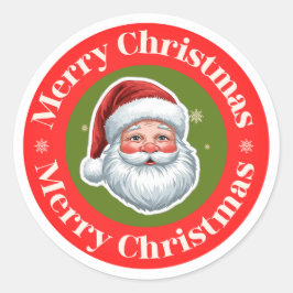 Adesivo Vintage Santa Merry Christmas Sticker