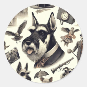 Adesivo Vintage Schnauzer Seamless