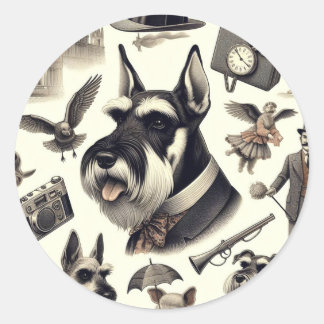 Adesivo Vintage Schnauzer Seamless