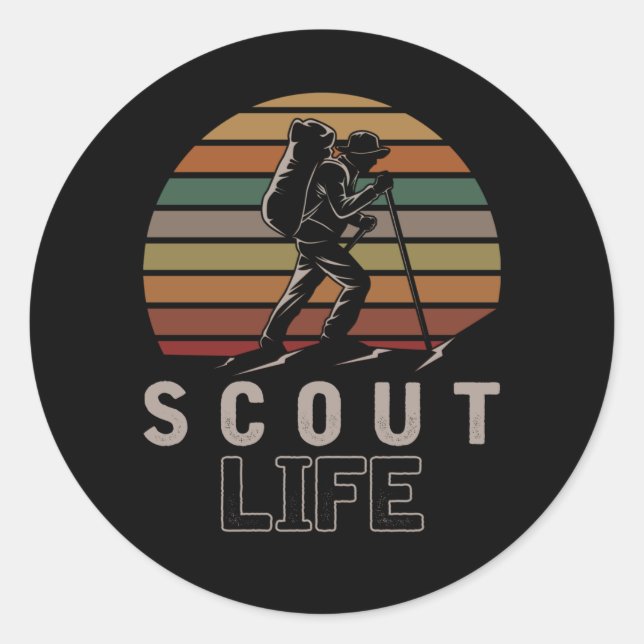 Adesivo Vintage Scout Nature Camper Outdoor Hiker (Frente)