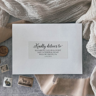 Adesivo Vintage Script Wedding Guest Address Labels