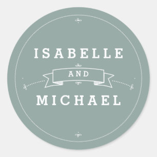 Adesivo Vintage Scroll in Bride & Groom Wedker Sticker