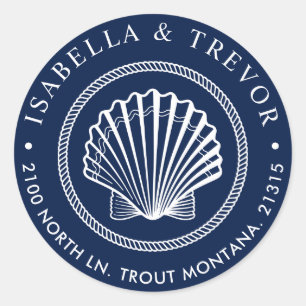 Adesivo Vintage Seashell   Endereço de devolução