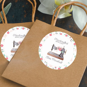 Adesivo Vintage Sewing Machine artesanal com amor