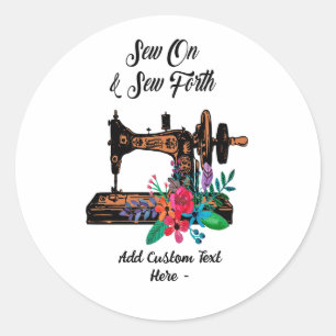 Adesivo Vintage Sewing Machine Sew Em Sew Forth