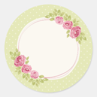 Adesivo Vintage Shabby Chic Floral Frame with Roses