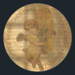 Adesivo Vintage Sheet Music e Faded Angel Christmas<br><div class="desc">Vintage Sheet Music e Faded Angel Stickers</div>